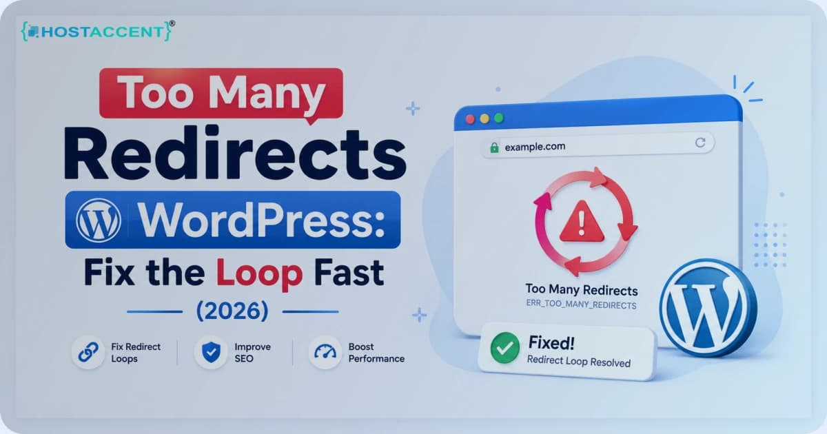 Diagram showing how to fix the too many redirects WordPress error by breaking an SSL and Cloudflare redirect loop in 2026