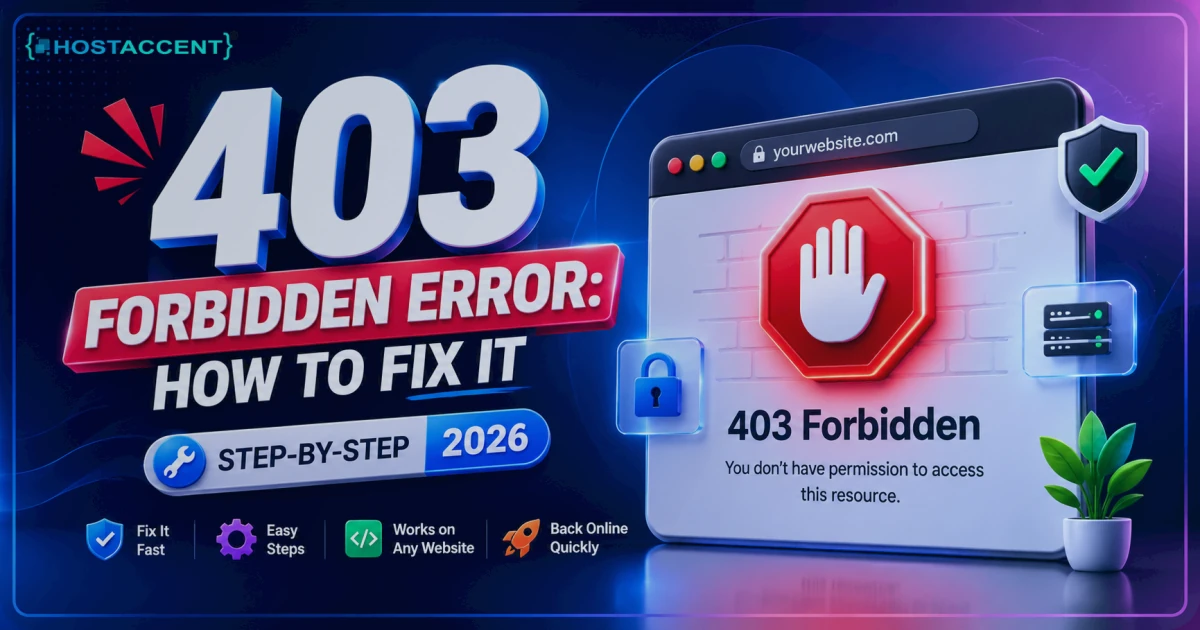Step-by-step guide to fixing a 403 Forbidden Error on a website, covering permissions, .htaccess, and firewall checks