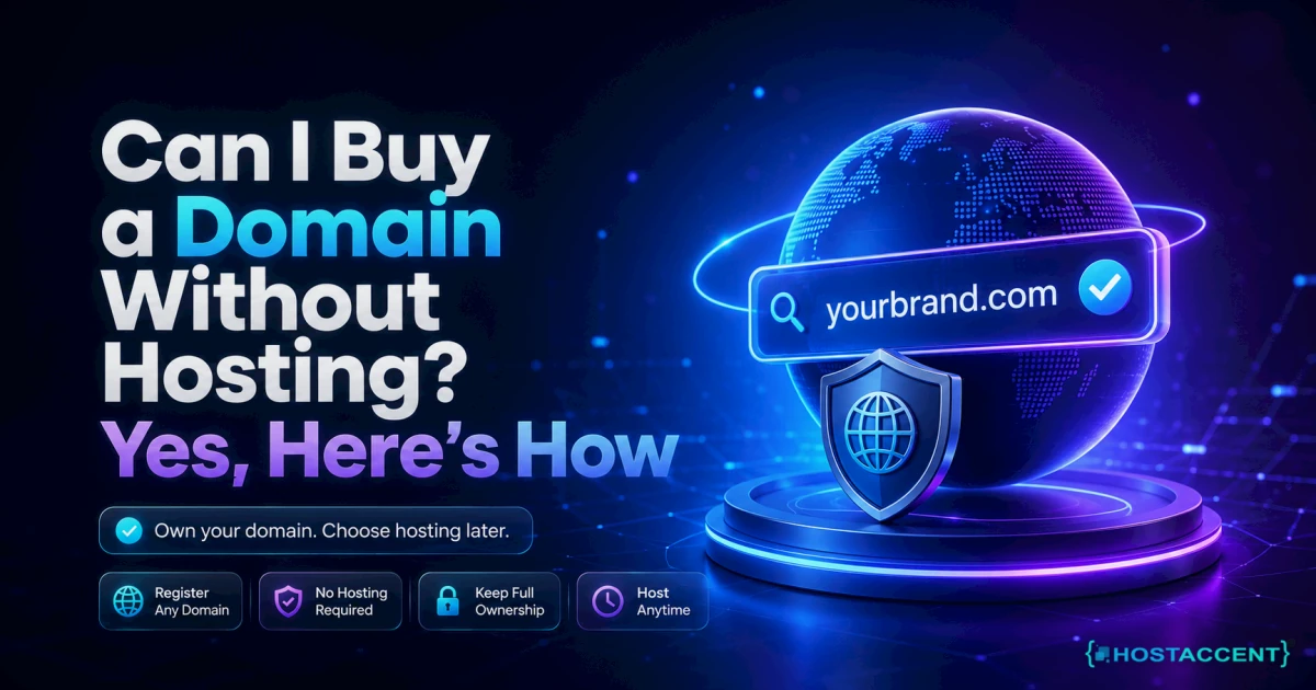 buy a domain without hosting — a parked domain name registered and ready to connect to a website in 2026