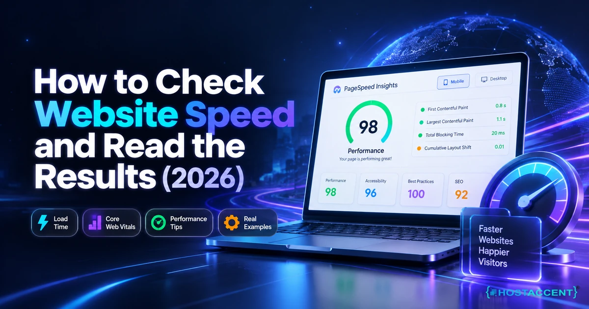 How to check website speed: PageSpeed Insights, TTFB and Core Web Vitals results explained for site owners in 2026