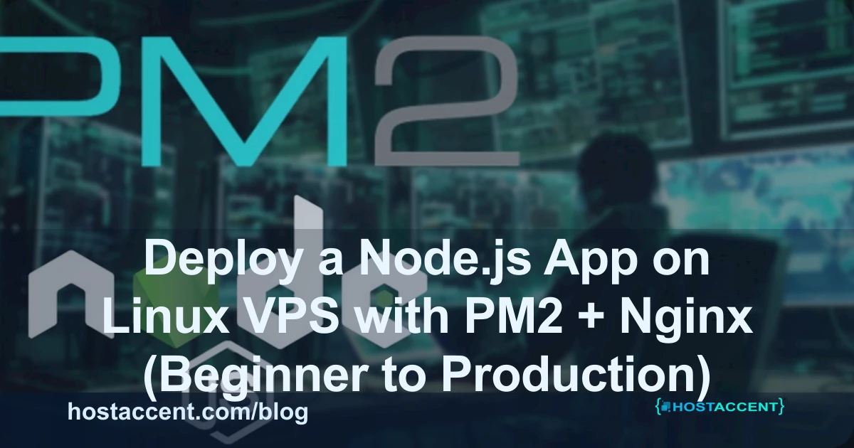 Deploy a Node.js App on Linux VPS with PM2 + Nginx (Beginner to Production) - Linux Hosting guide cover image