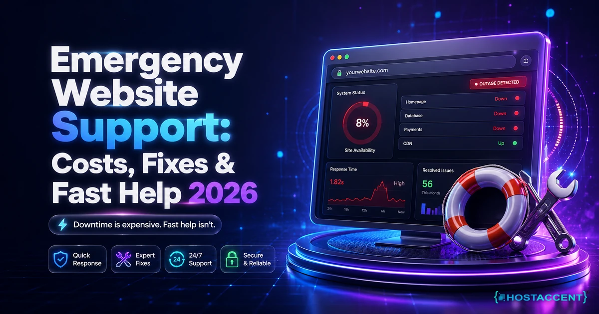 Emergency website support triage: DNS, hosting, SSL and server checks that bring a downed site back online in 2026