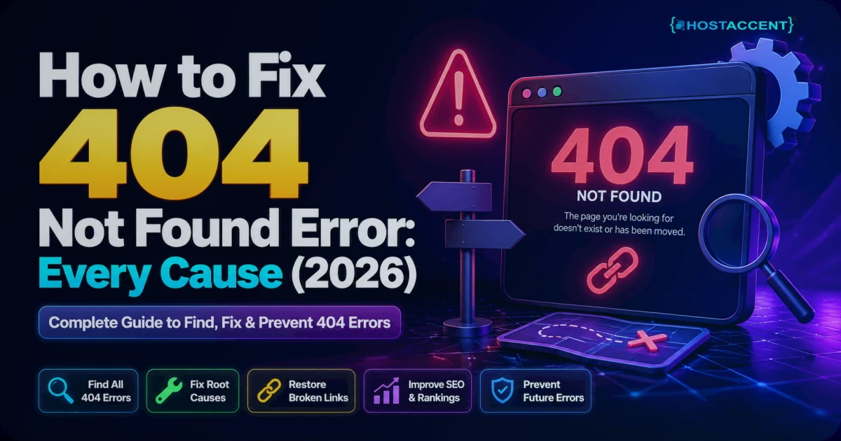 404 not found errors from broken links, permalinks and server config causes, for 2026
