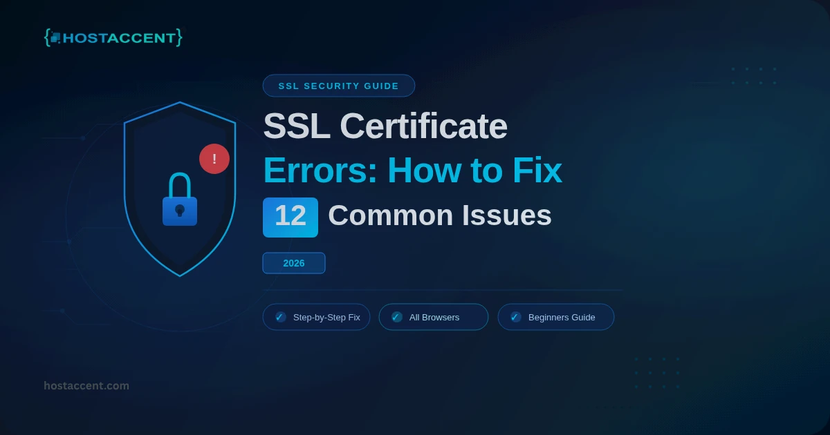 Browser warning of common SSL certificate errors and how to fix them, with HTTPS padlock troubleshooting tips for 2026