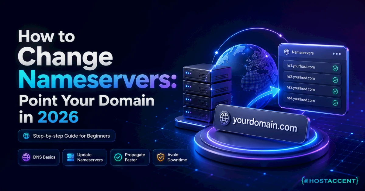 How to change nameservers at a domain registrar, with the two nameserver fields updated to point at a new host