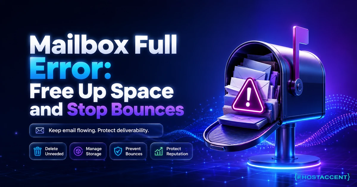Mailbox full error fix: an over-quota email account being cleared in cPanel so incoming mail stops bouncing
