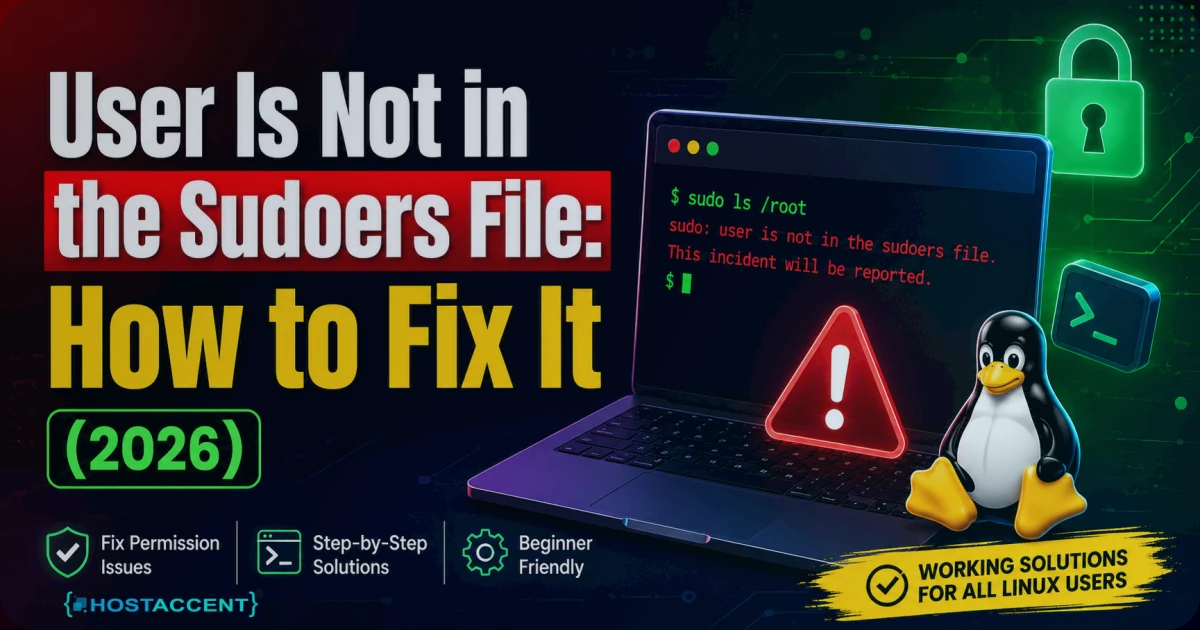 user is not in the sudoers file error on a Linux VPS with the usermod fix command shown