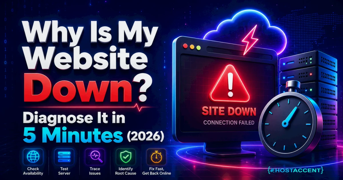Why is my website down five-minute diagnosis covering DNS, hosting server, SSL certificate and domain expiry checks for 2026