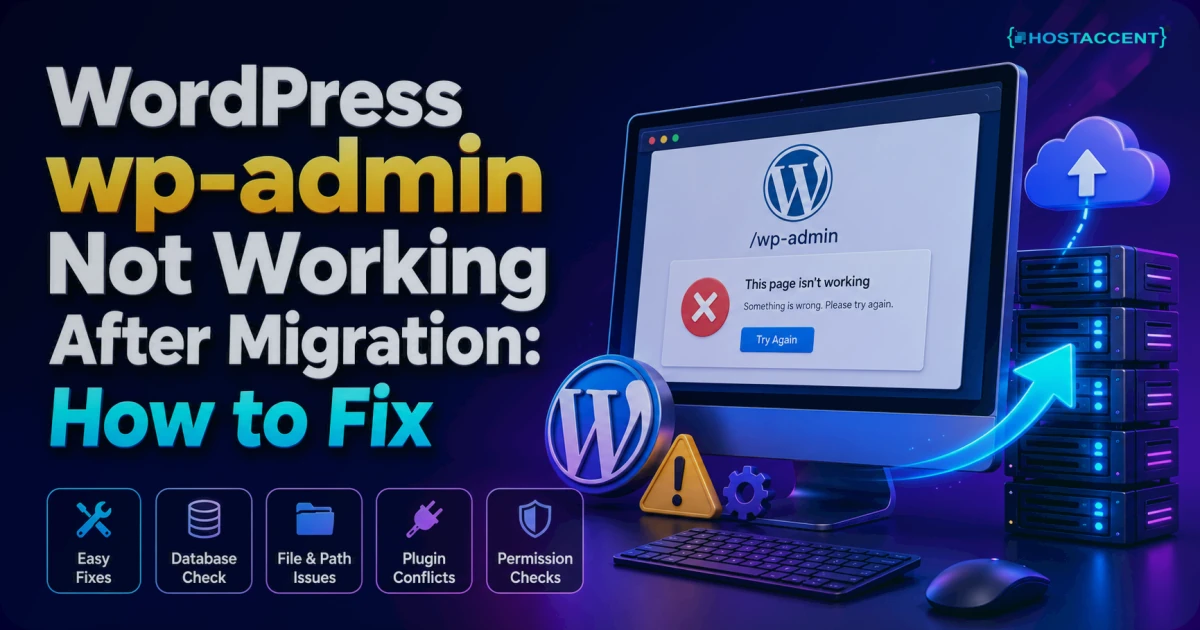 WordPress wp-admin not working after migration with redirect loop and white screen error fixes for 2026